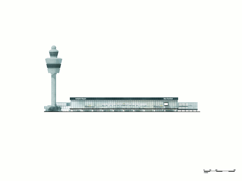 01_Amsterdam Airport Schiphol Terminal_Elevation_North West