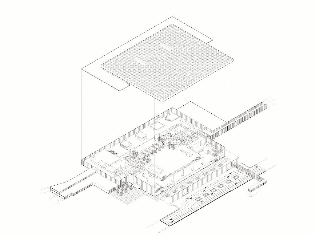 08_Amsterdam Airport Schiphol Terminal_Axonometric view