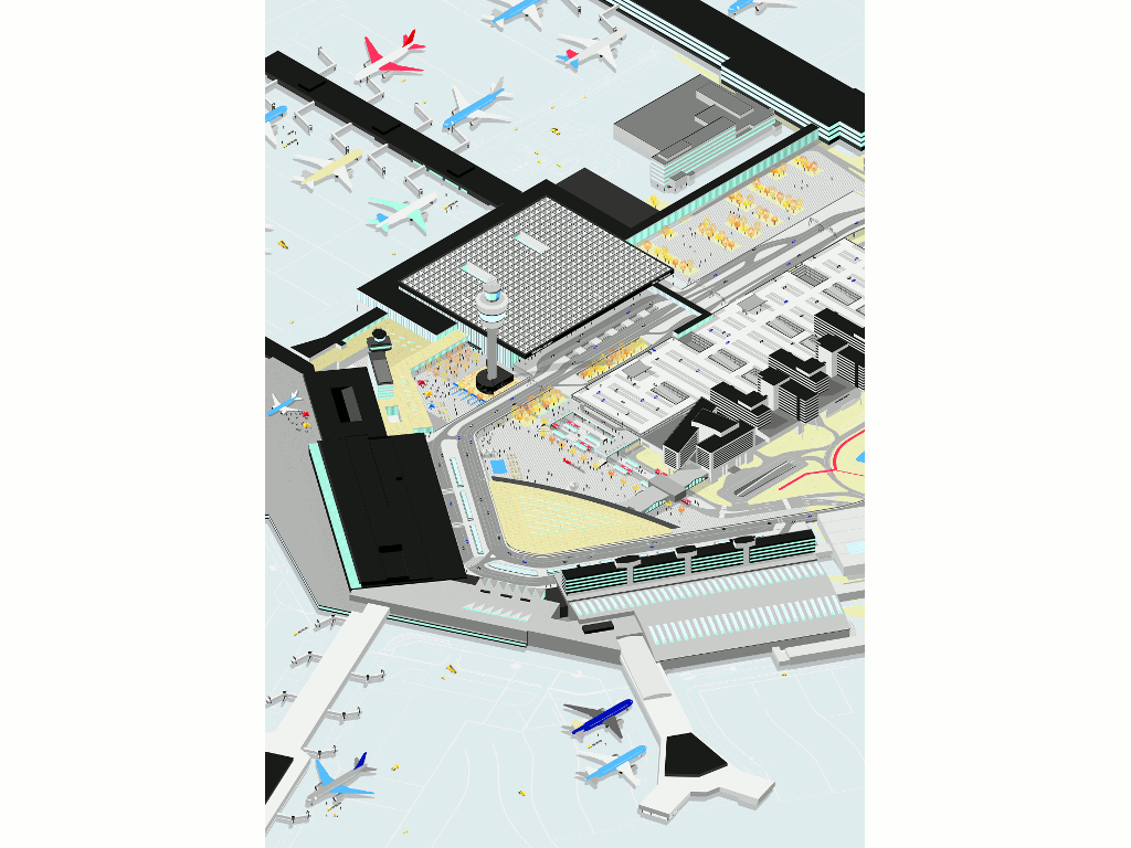 09_Amsterdam Airport Schiphol Terminal_Site axo